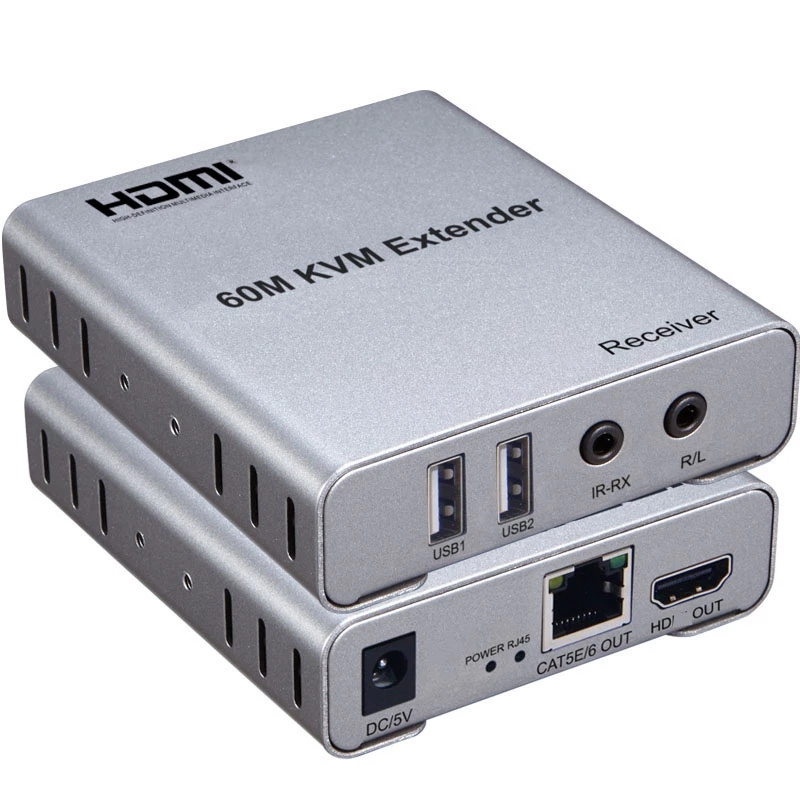 60m USB KVM HDMI ͽٴ CAT5E Cat6 RJ45 ̴ ̺ ۽ű ű    PC Ʈ TV 